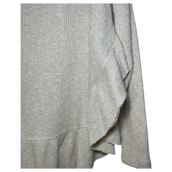 Anthropologie Cream Gold Flutter Oversized Cowl Neck Sweater XS / Small - Picture 5 of 5